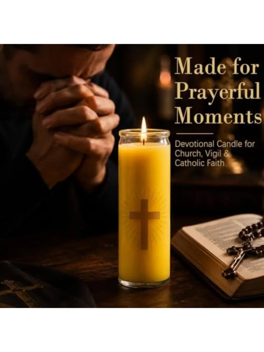 7-Day Beeswax Prayer Candles in Glass - Eco-Friendly, Spiritual Home Decor